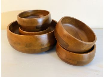 MCM Wooden Hellerware Bowls