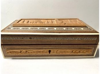 Antique Anglo-Indian Vizagapatam Inlaid Jewelry Box