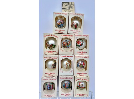 Campbell's Soup Yearly Collectible Ornaments 1980-1990 - The 1981 Is Missing, 1989 Are Doubles Original Boxes