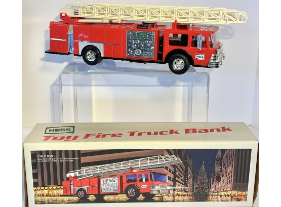1986 Hess Toy Fire Truck Bank With Original Box-date Written On Box (new Used For Display Only)