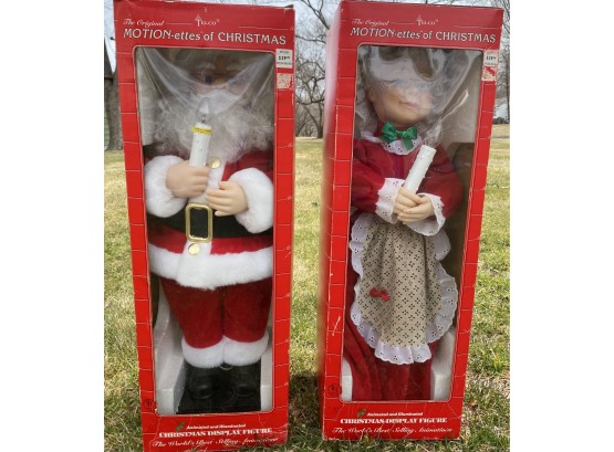 Telco Motionettes Of Christmas Santa And Mrs. Clause 2 Feet High Original Box Tested And Working!