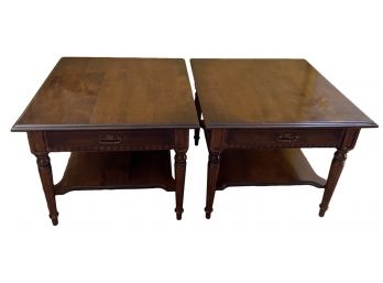Ethan Allen Pair Of End Tables 25 In. Squared X 22 In. Height Excellent Condition