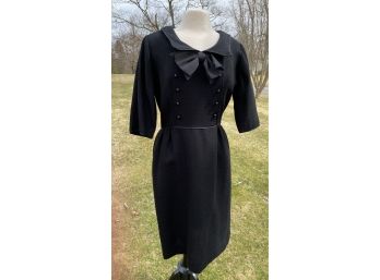 1950 Era Allison Ayres Light Weight Wool Boucle Style Dress Appears To Fit A Size 8