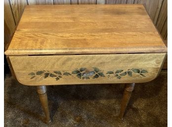 Drop Leaf Table Gold Stenciled Decorative Possible Hitchcock Great Condition