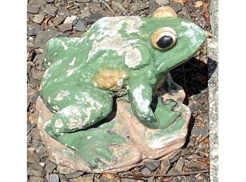 Vintage Cement Frog Lawn And Garden Decoration 8 In. W X 6 In. H ( See Description)