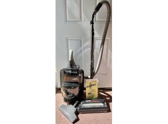 Eureka 4.0 Horsepower Ironside Canister Vacuum Cleaner With 2 Nozzle Attachments & Booklet Works Well!