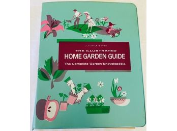 MCM 1961 Turquoise Vinyl Covered Huge Book The Illustrated Home Garden Guide Complete Garden Encyclopedia