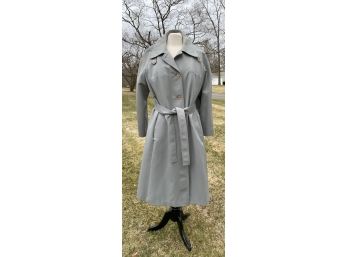 1970 Era Jerold Trench Coat With Removable Wool Plaid Liner Appears To Fit Size 12 ( See Description)