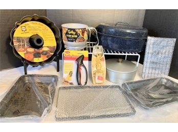 Baking Lot Including NEW Nordic Ware Jumbo Fluted Mold Bundt Pan And 5c Foley Sifter