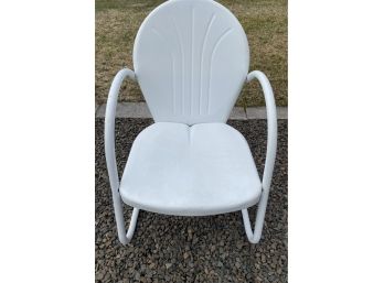 ORIGINAL 1950'S Era White Metal Shell Back Bouncer Used Only On Indoor Porch Original Paint ( See Description)