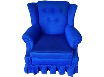 Alexander's Furniture Shop Bright Royal Blue Wing Chair 37 In. H X 31 In. D X 34 In. W  Excellent Condition