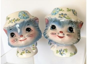 Vintage Lefton 1950s Miss Priss Kitty Cat Salt And Pepper Shakers Japan