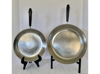 2 Vintage Revere Ware Skillets Both Excellent - 10 Inches, 12 Inches Patent Pending