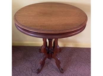 Victorian Side Table 28 In. Height Oval Top 21 In. X 17 In. ( See Description)