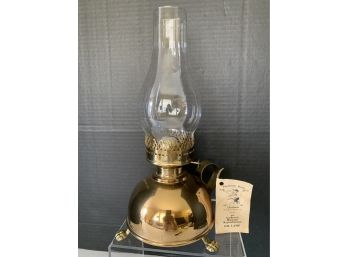 Beautiful Heirloom Brass Deep River, CT. Cape Cod Hand Oil Lamp