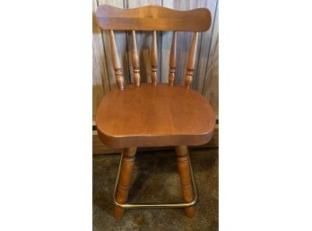 Vintage Wood Swivel Bar Stool 31 In. H X 16 In. W X 15 In. Depth Great Condition