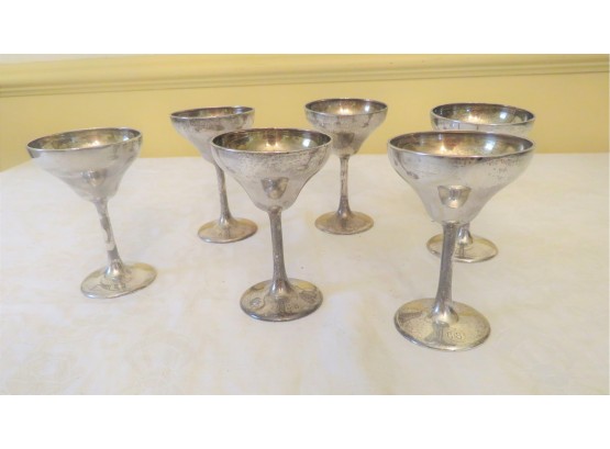 6 Sterling Silver Cordial Glasses