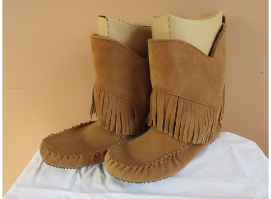 Manitobah Muk Luk Suede Moccasin Boots With Fringe