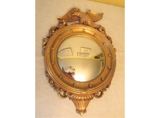 Vintage Federal Gold Eagle Convex Mirror Syroco