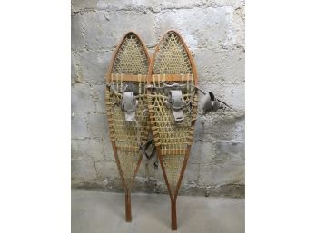 Antique Pair Of Tubbs Wood & Rawhide Snowshoes #2