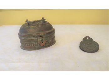 Oval Syrian Trinket Box And Greek Desk Clip