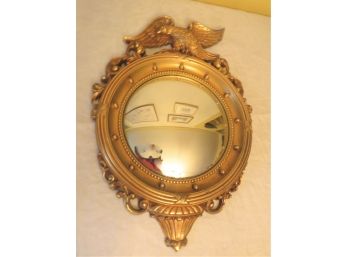 Vintage Federal Gold Eagle Convex Mirror Syroco