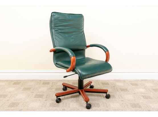 Gordon International Green Leather Executive Swivel Desk Chair