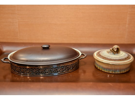 Ceramic Oval Casserole Dish With Metal Holder And Round Ceramic Casserole Dish