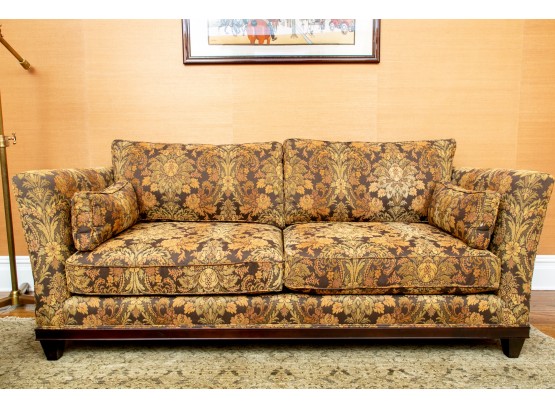 Kravet Furniture Two Cushion Sofa With Mahogany Base