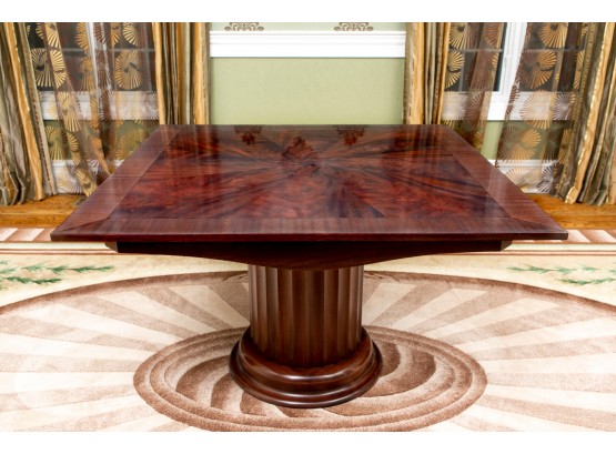 Cliff Young Custom Fluted Column Crotch Mahogany Pedestal Table (2 Of 2)