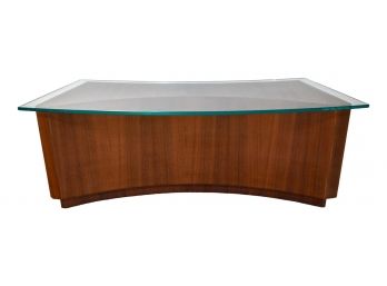Cliff Young Exotic Wood Cocktail Table With Glass Top
