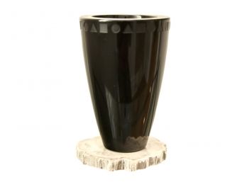 Sasaki Ward Bennett Sengai Amethyst Black Glass Vase