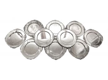 Set Of Ten Godinger Silver-plated Charger Plates