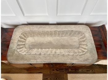 Large Etched Decorative Metal Tray