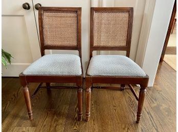 Pair Of Well Made Bauer Side Chairs With Caned Backs