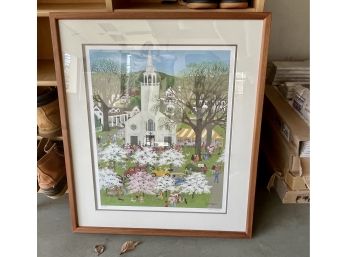 Dolli Tingle (American, 1916 - 1993) 'Springtime In New England' Signed Lithograph
