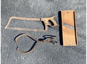 Trio Of Antique Tools Including Ice Tongs