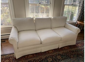 Custom Upholstered White Sofa From Calico Corners