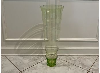 Tall Pale Green Glass Floor Vase