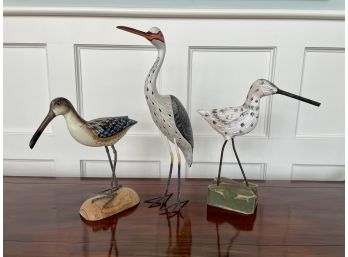 Three Hand Painted Shore Birds
