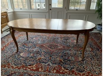 Ethan Allen French Country Style Dining Table With Two Leaves