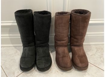 Two Pair Of Ladies UGG Boots, Size 9 With Sheepskin Care Kit