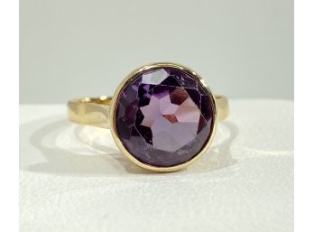 Vintage 18 K Yellow Gold & Color Changing Spinel Ring - Arabic Hallmarks   -