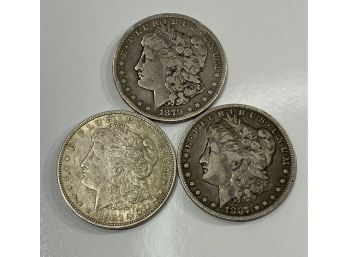Lot Of (3) Old US Morgan Silver Dollars   - 1879-S , 1887-O & 1921