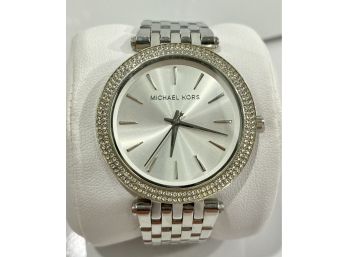 Michael Kors Darci Silver Dial & Crystal Bezel Ladies Watch  Model MK -3190