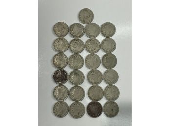 Group Of (25) Old U.S. Liberty Head Nickels