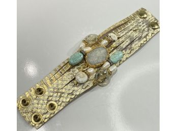 Beautiful Suzy T Designs Wide Cuff Bracelet - Leather , Turquoise, Druzy , More