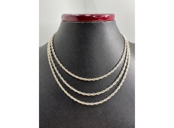 Beautiful Solid Silver (.999) 3 Strand Necklace