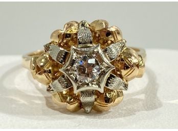 Antique  18 K Yellow & White Gold Diamond Ring