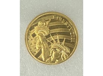 2011 Statue Of Liberty  Cook Islands $5 Dollar Gold Piece